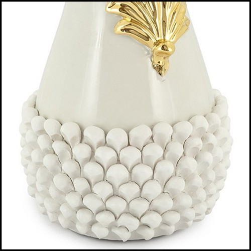 Vase en céramique émaillée finition Black avec feuille peinte avec de l'or pur liquide 162-Pin Ceramic