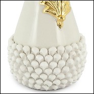 Vase in enamelled ceramic with black finish and with leaf painted with liquid pure gold 162-Pin Ceramic