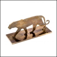 Sculpture all in solid brass in vintage finish 24-Walking Panther