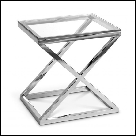 Bout de canapé 24-Criss Cross en stainless steel