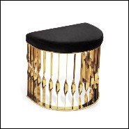 Set of two stool with structure in polished stainless steel in gold or chrome finish 171-Half Moon