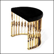 Set of two stool with structure in polished stainless steel in gold or chrome finish 171-Half Moon