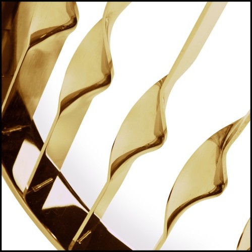 Set de deux tabourets avec structure en acier inoxydable poli finition Gold ou chromé 171-Half Moon