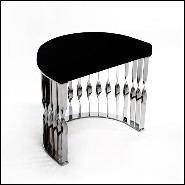 Set of two stool with structure in polished stainless steel in gold or chrome finish 171-Half Moon