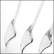 Set of two stool with structure in polished stainless steel in gold or chrome finish 171-Half Moon