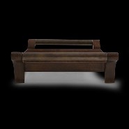 Tray in solid mahogany marquetried hand carved piece 119-Mahogany