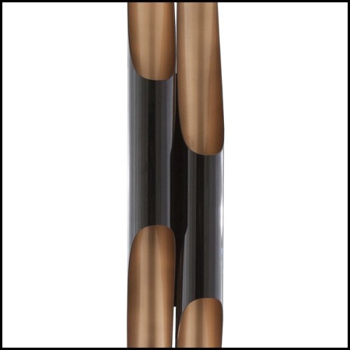 Applique avec structure en acier finition Black mat et intérieur doré 151-Tubas