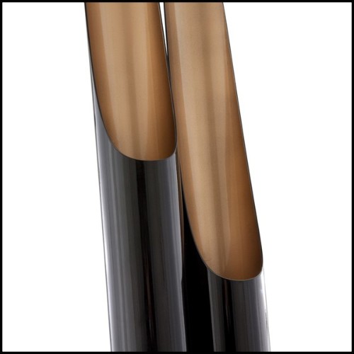Applique avec structure en acier finition Black mat et intérieur doré 151-Tubas