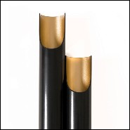 Wall lamp with black matt steel body and in gold powder painted inside 151-Flute Double