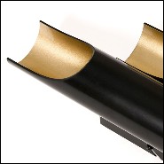 Wall lamp with black matt steel body and in gold powder painted inside 151-Flute Double