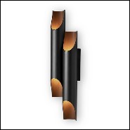 Applique avec structure en acier noir mat et intérieur finition poudre d'or 151-Flute Double