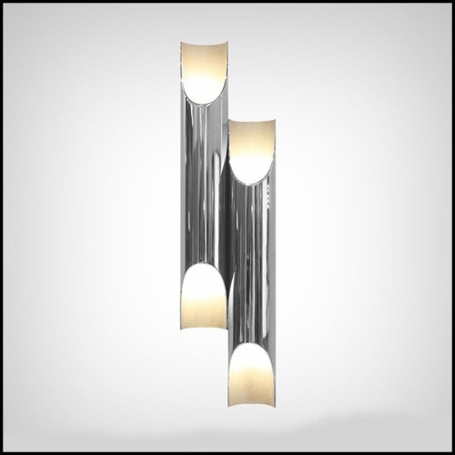 Applique avec structure en acier noir mat et intérieur finition poudre d'or 151-Flute Double