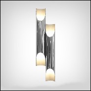 Wall lamp with black matt steel body and in gold powder painted inside 151-Flute Double