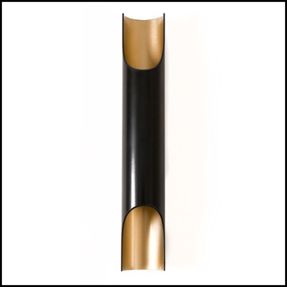 Applique avec structure en acier finition noir mat et intérieur finition poudre d'or 151-Flute Single