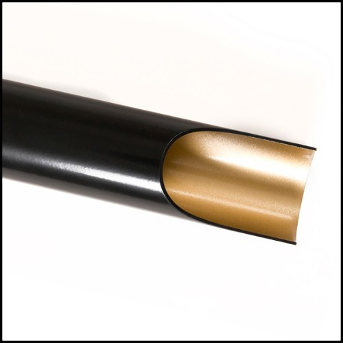 Wall lamp with matt black steel body and gold powder painted inside 151-Flute Single