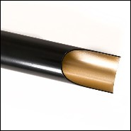 Wall lamp with matt black steel body and gold powder painted inside 151-Flute Single
