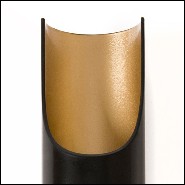 Wall lamp with matt black steel body and gold powder painted inside 151-Flute Single