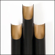 Applique avec structure en acier finition noir mat et intérieur finition poudre d'or 151-Flute Triple