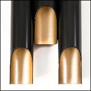 Wall lamp with black matt steel body and gold powder painted inside 151-Flute Triple