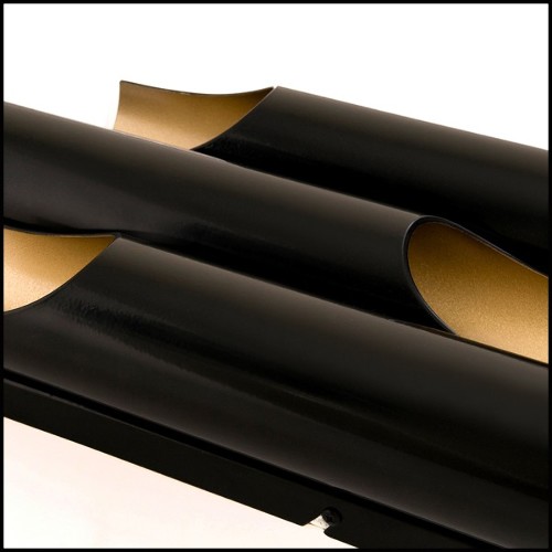 Applique avec structure en acier finition noir mat et intérieur finition poudre d'or 151-Flute Triple