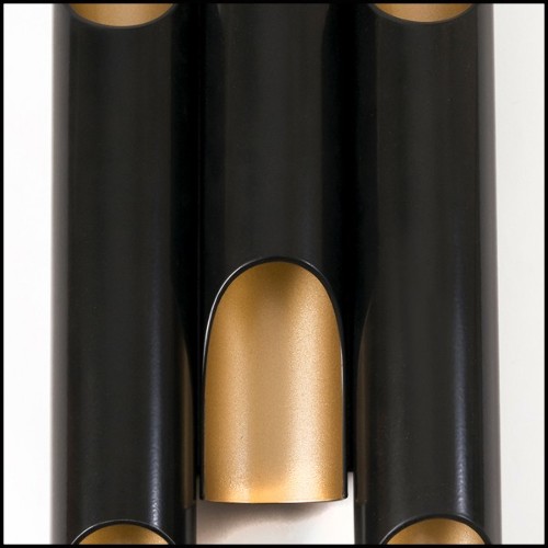 Applique avec structure en acier finition noir mat et intérieur finition poudre d'or 151-Flute Triple