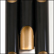 Wall lamp with black matt steel body and gold powder painted inside 151-Flute Triple