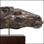 Sculpture in beaten solid copper on solid wooden base 119-Gallop