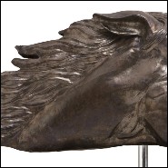 Sculpture in beaten solid copper on solid wooden base 119-Gallop