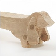 Bench with structure in solid cedar tree wood 154-Hound Dog