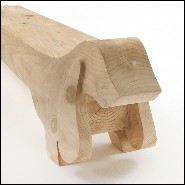 Bench with structure in solid cedar tree wood 154-Hound Dog
