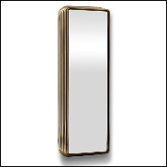 Cabinet avec structure en racine de noyer massif recouvert de tubes en laiton plaqué Gold 169-Brass Case