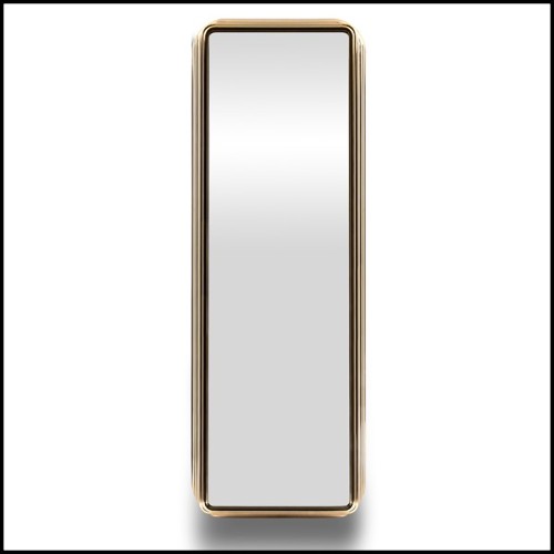 Cabinet avec structure en racine de noyer massif recouvert de tubes en laiton plaqué Gold 169-Brass Case