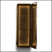 Cabinet with structure in solid walnut root covered with gold plated brass tubes 169-Brass Case