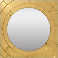 Mirror with frame in solid polished brass with riveted nails included in the frame 169-Golden Gate