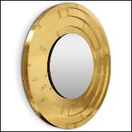 Mirror with frame in solid polished brass with riveted nails included in the frame 169-Golden Gate