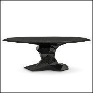 Dining table with wood structure lacquered with a translucent black tone with high gloss varnish 145-Jungle Black