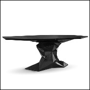Dining table with wood structure lacquered with a translucent black tone with high gloss varnish 145-Jungle Black
