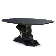 Dining table with wood structure lacquered with a translucent black tone with high gloss varnish 145-Jungle Black
