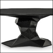 Table de repas avec structure en bois laqué dans des tons noir translucide et vernis brillant 145-Jungle Black