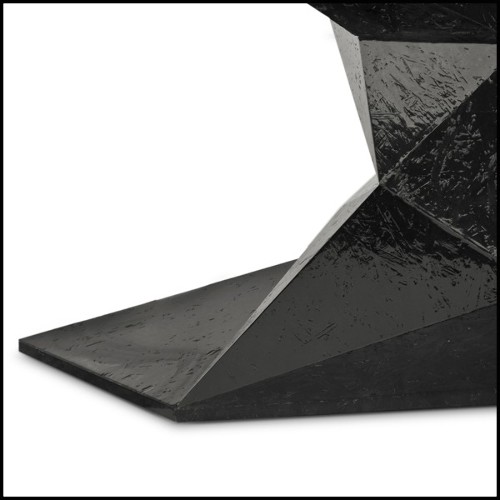 Dining table with wood structure lacquered with a translucent black tone with high gloss varnish 145-Jungle Black