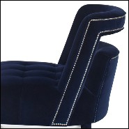 Fauteuil avec structure en bois massif recouvert de tissu velours bleu 169-Mahal