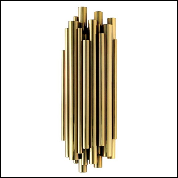 Applique avec structure en laiton massif poli finition Gold 151-Brass Tubes