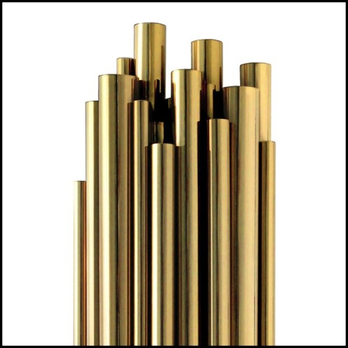 Applique avec structure en laiton massif poli finition Gold 151-Brass Tubes