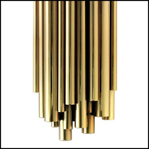 Applique avec structure en laiton massif poli finition Gold 151-Brass Tubes