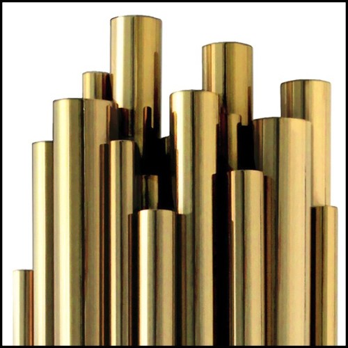 Applique avec structure en laiton massif poli finition Gold 151-Brass Tubes