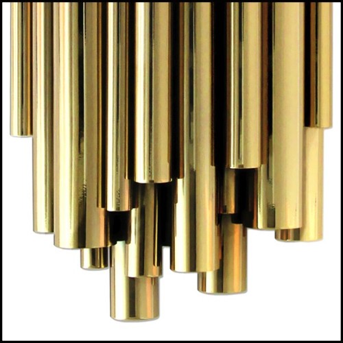 Applique avec structure en laiton massif poli finition Gold 151-Brass Tubes