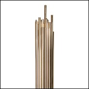 Floor lamp with gold-plated polished solid brass tubes on matte black finish steel base 151-Brass Tubes