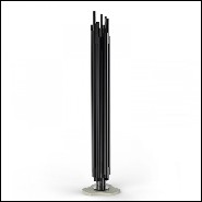 Floor lamp with gold-plated polished solid brass tubes on matte black finish steel base 151-Brass Tubes