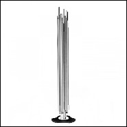 Floor lamp with gold-plated polished solid brass tubes on matte black finish steel base 151-Brass Tubes