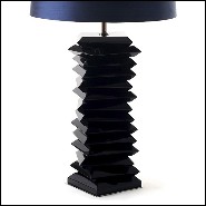 Lampe de table finition laquée noire brillante sur base en bois d'acajou massif 145-Black Stairs